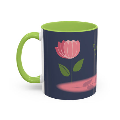Custom Business Coffee Mug — Personalized Floral Accent Mug with Website & Contact