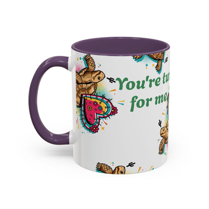 Turtle Valentine Coffee Mug — "You're turtley the one for me" Accent Mug