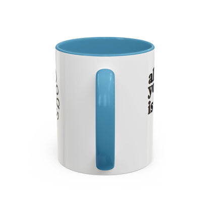 Valentine Dogs Tug-of-Love Mug — Playful Pop-Art Heart Balloons