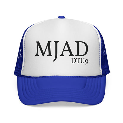 MJAD DTU9 Trucker Cap — Vintage Script Retro Mesh Baseball Hat