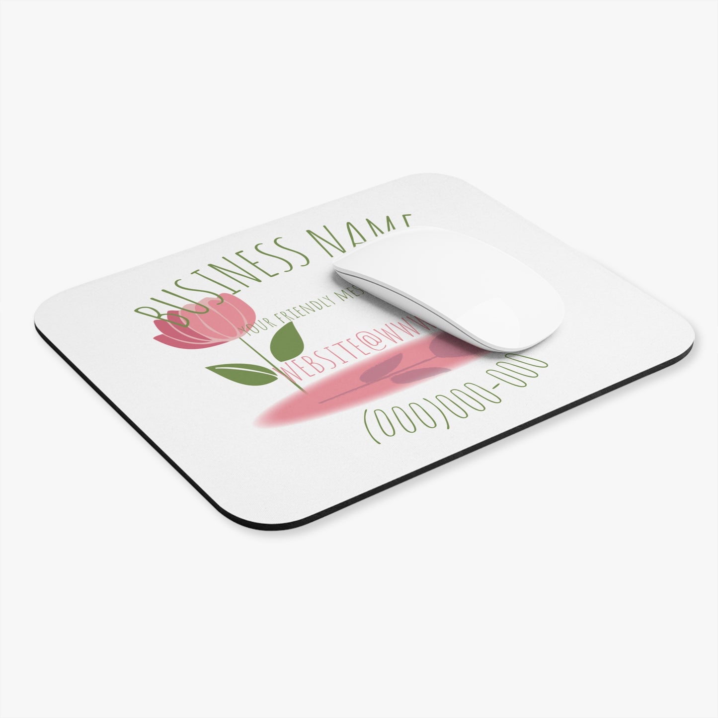 Floral Business Mouse Pad — Customizable Office Desk Mat with Tulip Design