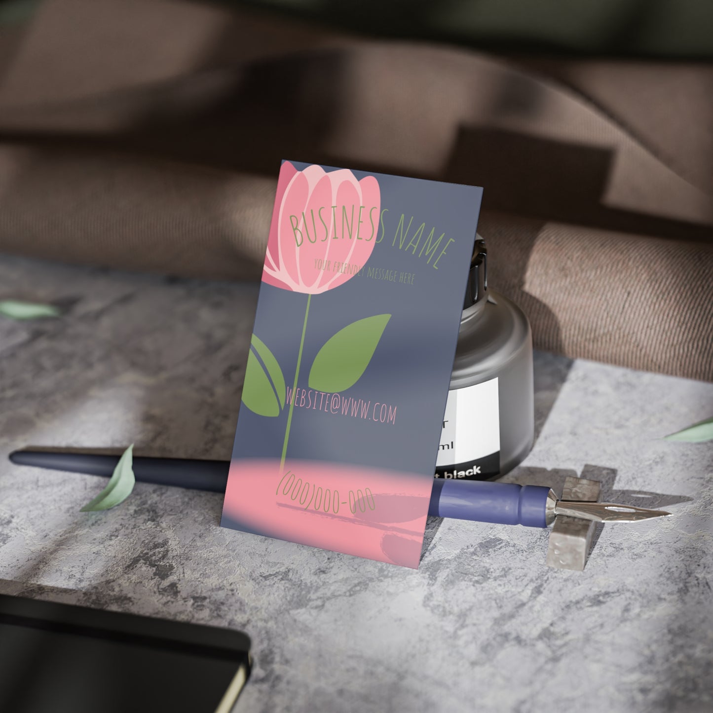 Floral Boutique Business Cards — Pink Tulip Design for Florists & Small Shops