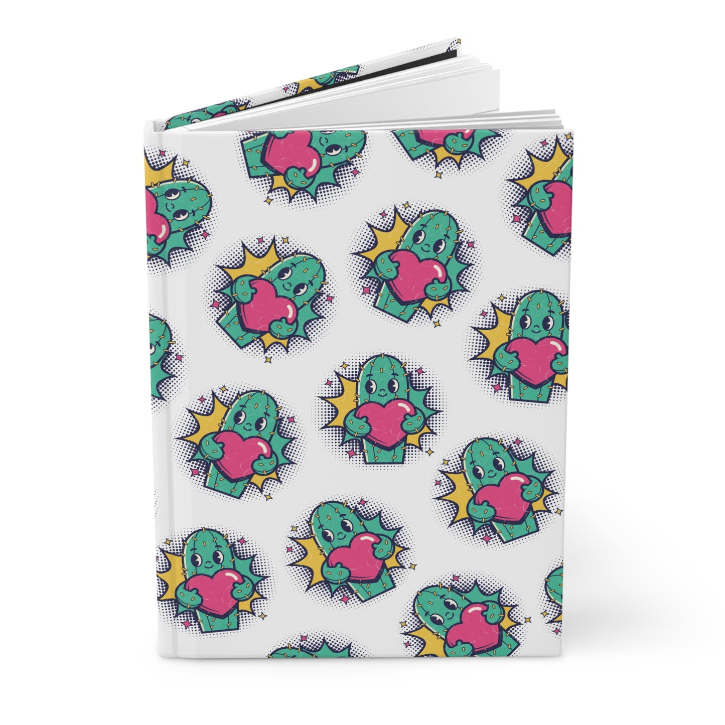 Cactus Heart Hardcover Journal — Cute Kawaii Succulent Notebook for Notes & Gifts