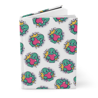 Cactus Heart Hardcover Journal — Cute Kawaii Succulent Notebook for Notes & Gifts