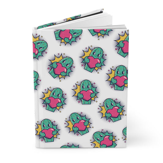 Cactus Heart Hardcover Journal — Cute Kawaii Succulent Notebook for Notes & Gifts