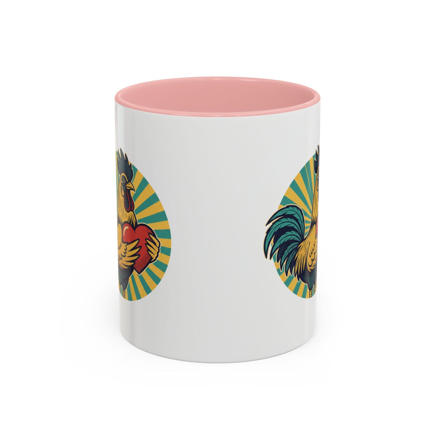 Rooster That Holds My Heart Coffee Mug — Retro Adult Humor (11/15oz)