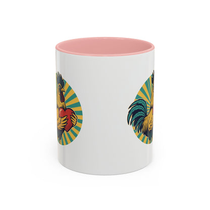 Rooster That Holds My Heart Coffee Mug — Retro Adult Humor (11/15oz)