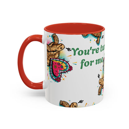 Turtle Valentine Coffee Mug — "You're turtley the one for me" Accent Mug