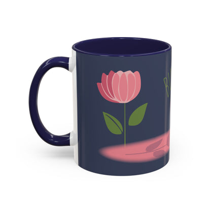Custom Business Coffee Mug — Personalized Floral Accent Mug with Website & Contact