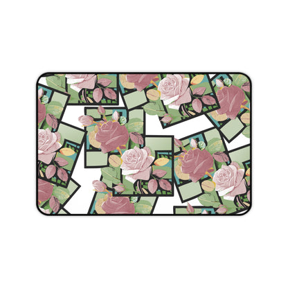 Floral Desk Mat - Eco-Friendly Workspace Decor, Office Gift for Her, Home Office Accessories, Desk Protector, Rose Pattern