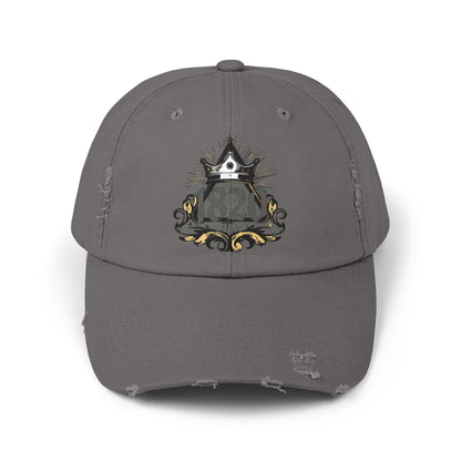 "1820" Distressed Baseball Cap with Gothic Crest Design