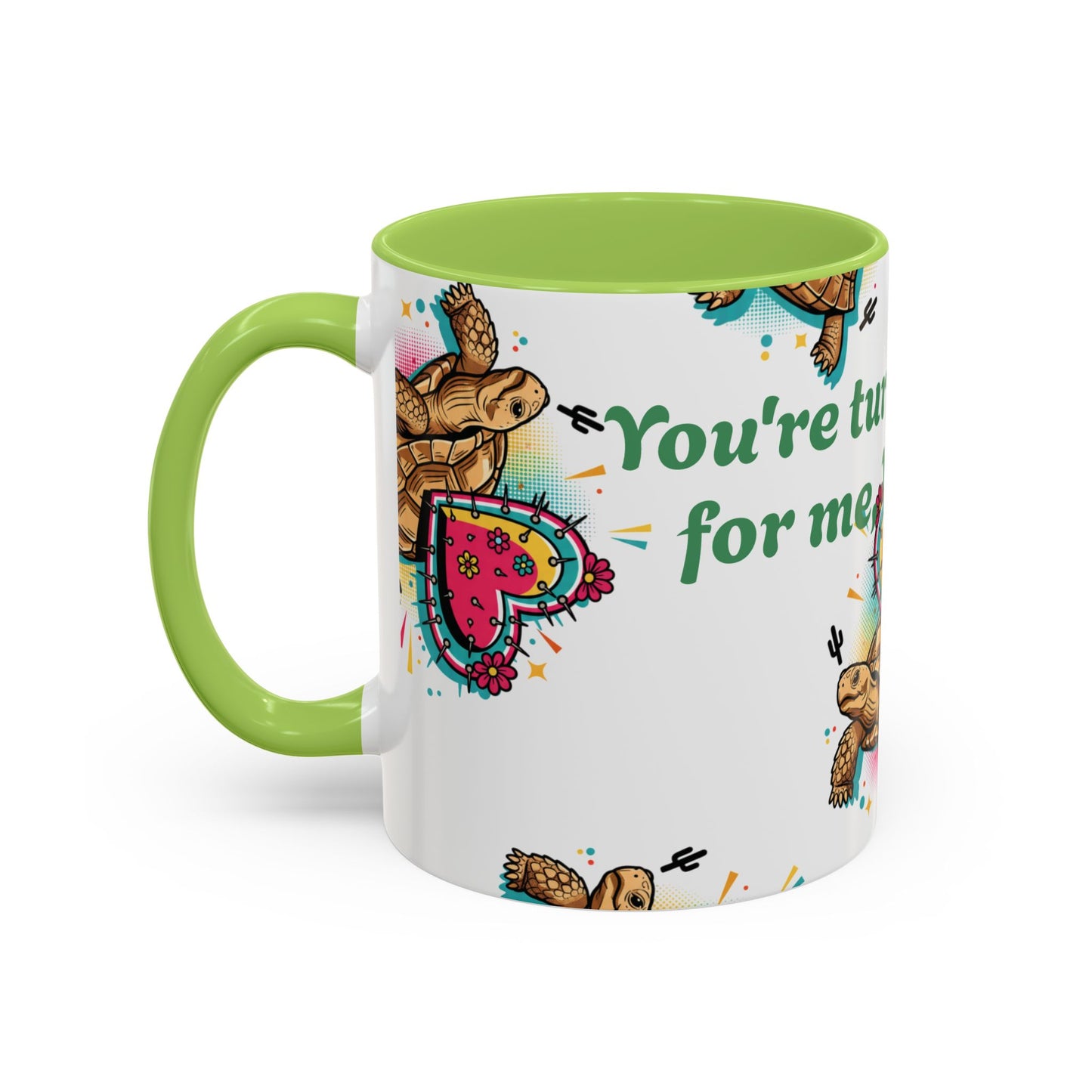 Turtle Valentine Coffee Mug — "You're turtley the one for me" Accent Mug