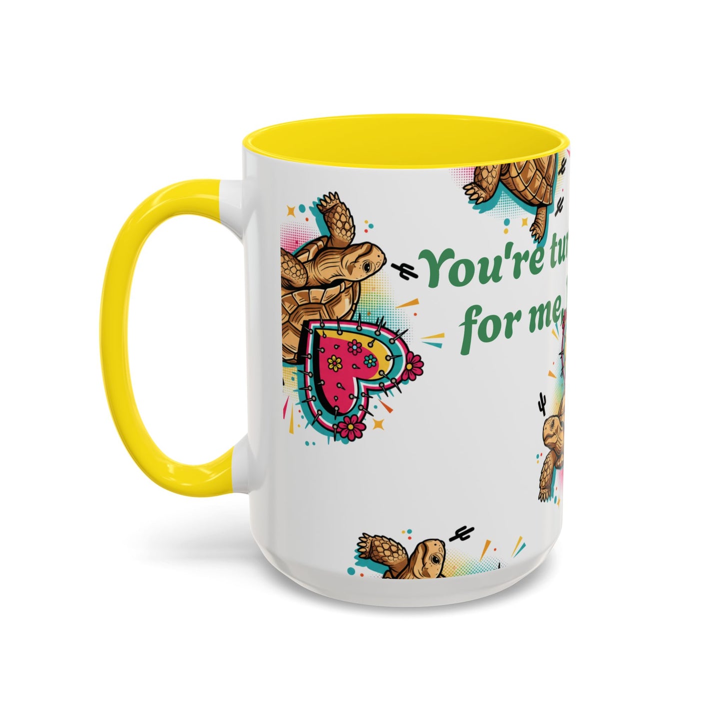Turtle Valentine Coffee Mug — "You're turtley the one for me" Accent Mug